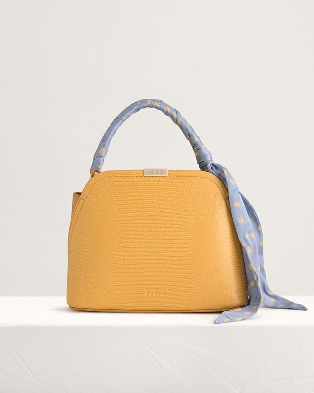 Twill-Trimmed Top Handle Bag