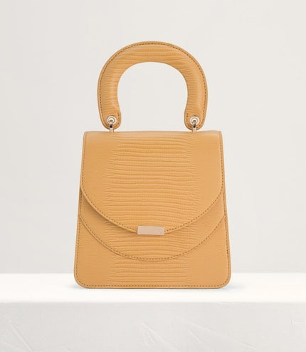 Mini Lizard-effect Top Handle Bag