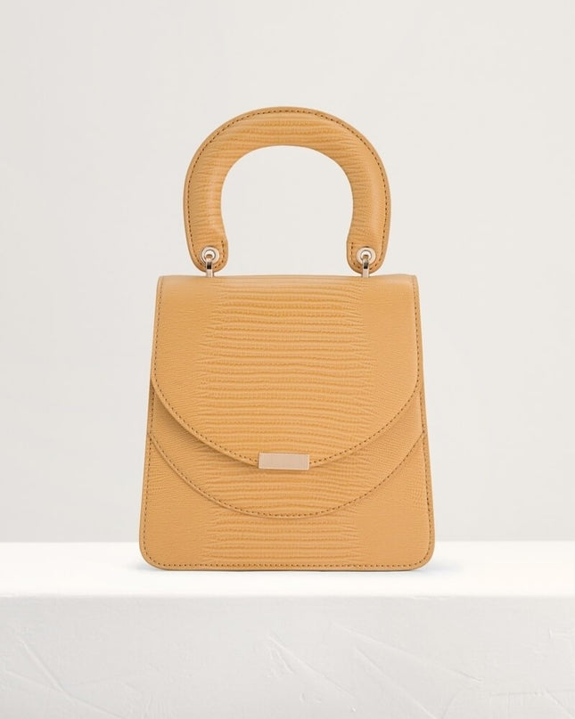 Mini Lizard-effect Top Handle Bag