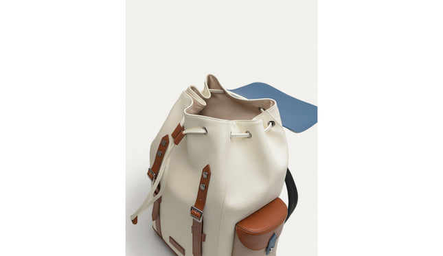 Multi Compartment Backpack with Synthetic Leather Lining