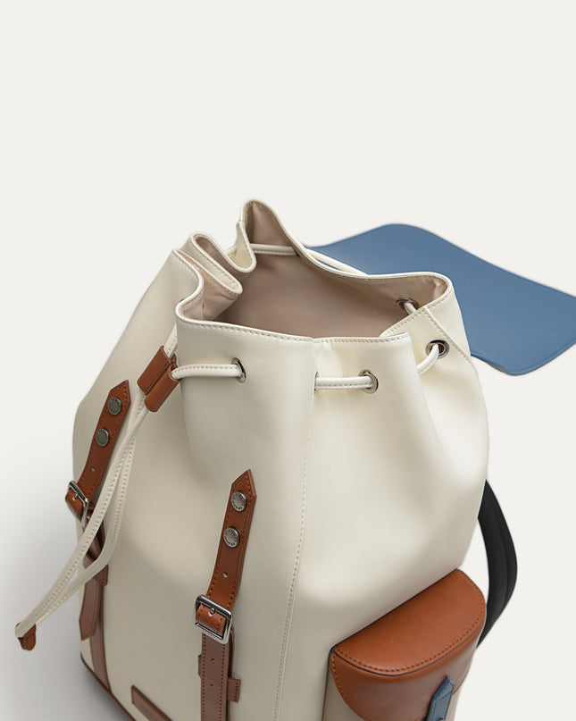 Multi Compartment Backpack with Synthetic Leather Lining