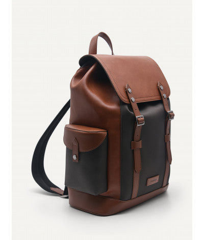 Multi Compartment Backpack with Synthetic Leather Lining