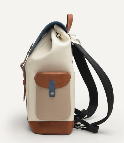 Multi Compartment Backpack with Synthetic Leather Lining