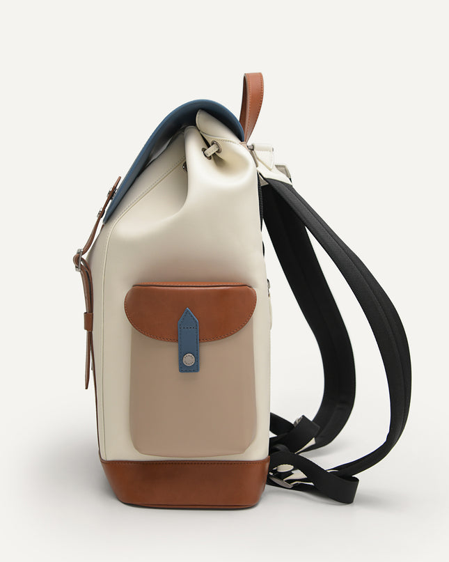 Multi Compartment Backpack with Synthetic Leather Lining