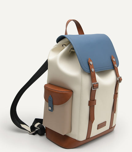 Multi Compartment Backpack with Synthetic Leather Lining
