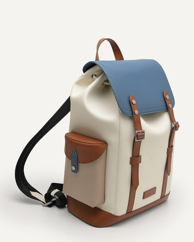 Multi Compartment Backpack with Synthetic Leather Lining