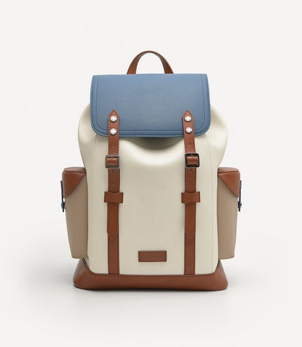 Multi Compartment Backpack with Synthetic Leather Lining