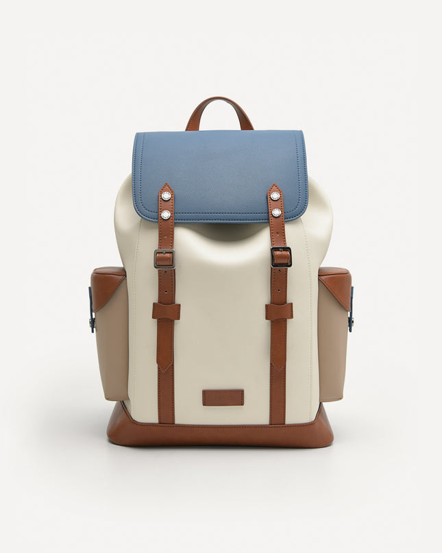 Multi Compartment Backpack with Synthetic Leather Lining