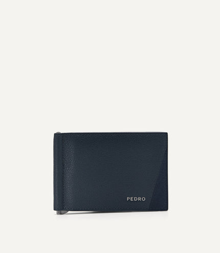 Leather Bi-Fold Card Holder with Money Clip