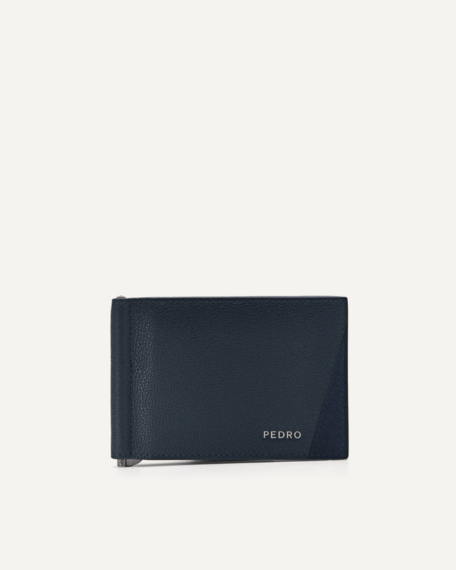 Leather Bi-Fold Card Holder with Money Clip