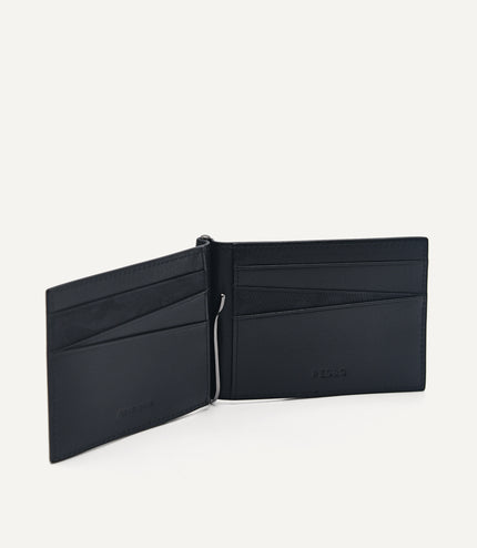 Leather Bi-Fold Card Holder with Money Clip
