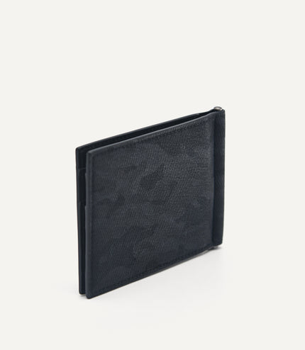 Leather Bi-Fold Card Holder with Money Clip