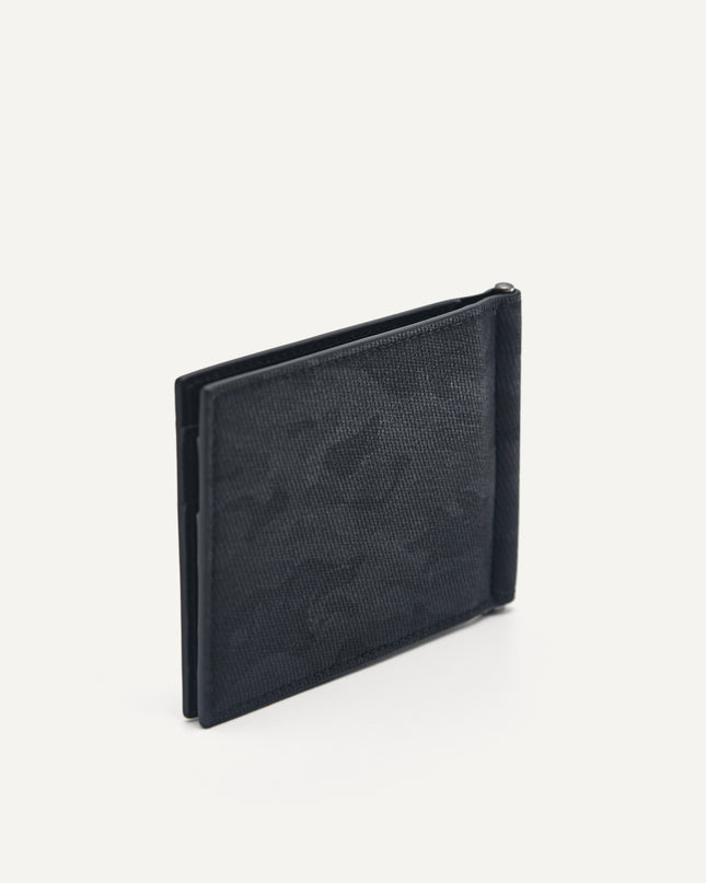 Leather Bi-Fold Card Holder with Money Clip