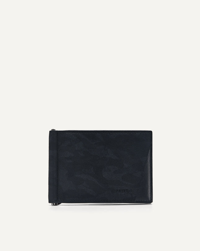 Leather Bi-Fold Card Holder with Money Clip