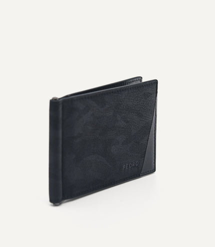 Leather Bi-Fold Card Holder with Money Clip