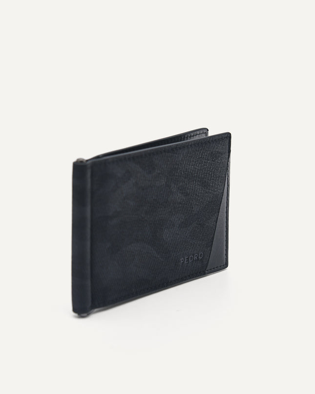 Leather Bi-Fold Card Holder with Money Clip