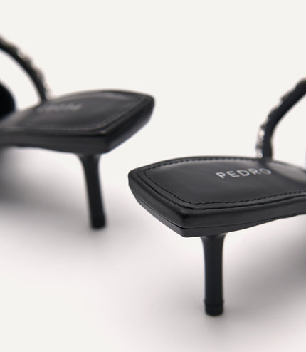 Leather Sistrah Mules - Black