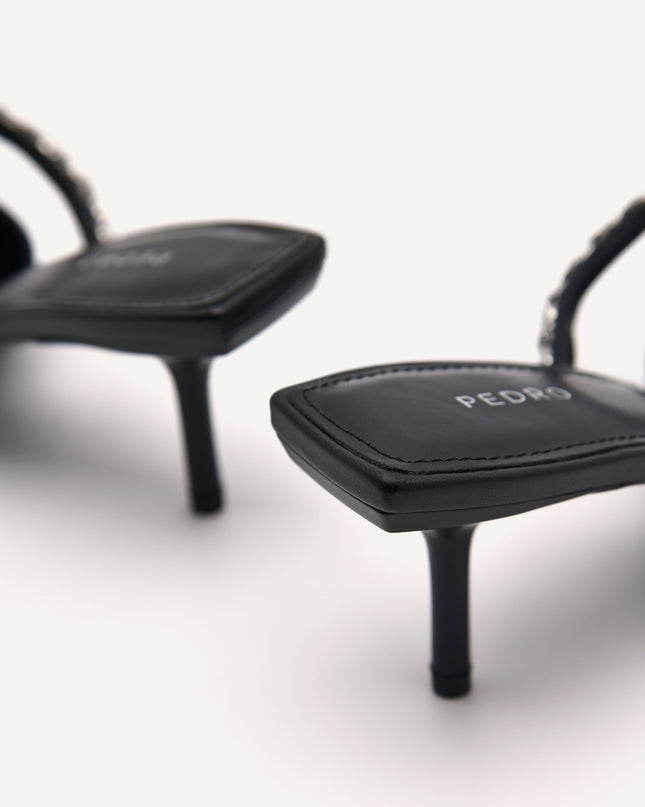 Leather Sistrah Mules - Black