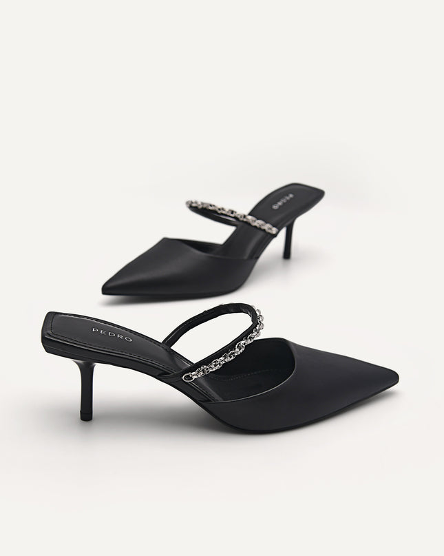 Leather Sistrah Mules - Black