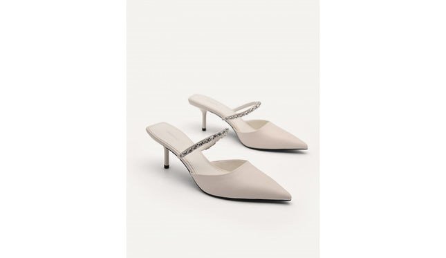Leather Sistrah Mules - Chalk