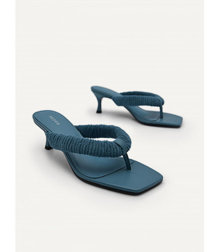 Veranda Heeled Thongs - Turquoise