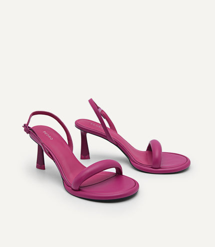Terrazo Heels with Detachable Coil Strap - Berry