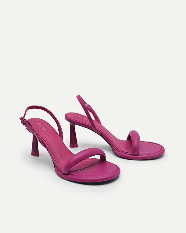 Terrazo Heels with Detachable Coil Strap - Berry