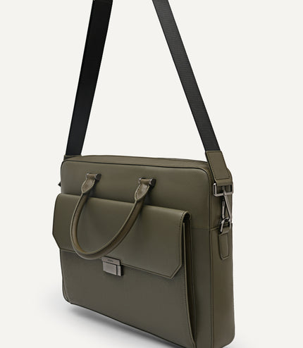 Henry Textured Leather Briefcase