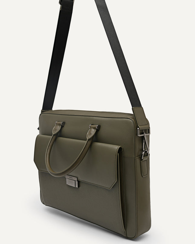 Henry Textured Leather Briefcase