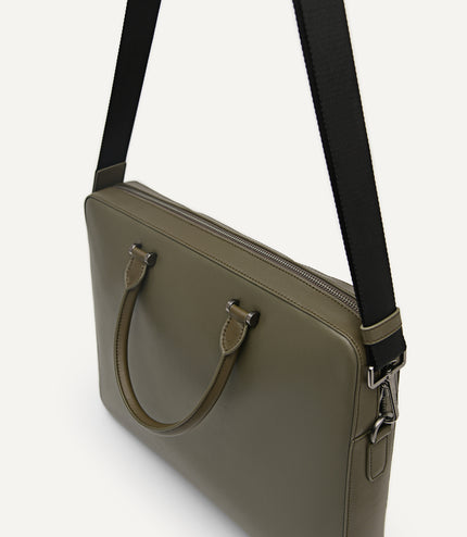 Henry Textured Leather Briefcase