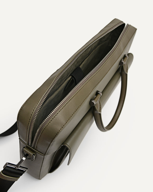 Henry Textured Leather Briefcase