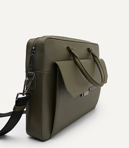Henry Textured Leather Briefcase