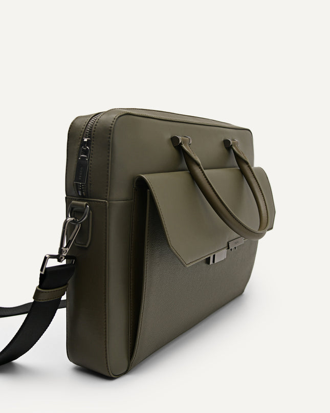 Henry Textured Leather Briefcase