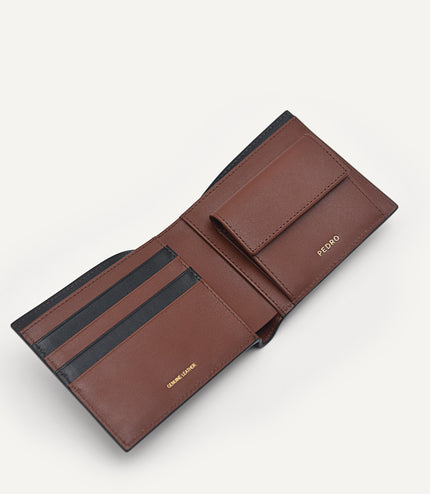 Leather Bi-Fold Wallet with Coin Pouch