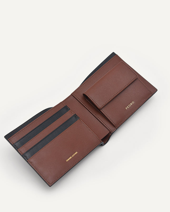 Leather Bi-Fold Wallet with Coin Pouch