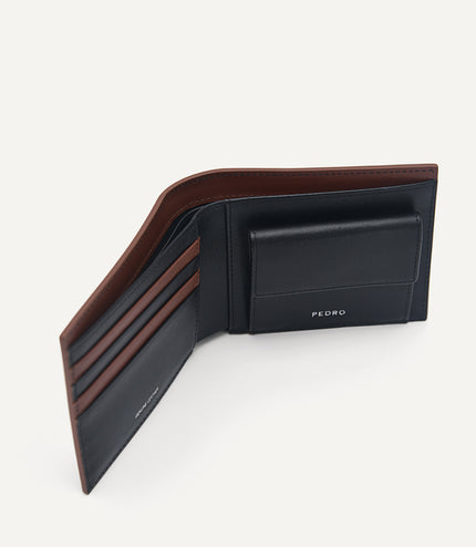Leather Bi-Fold Wallet with Coin Pouch