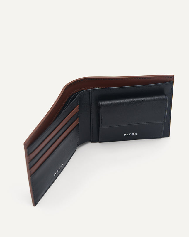 Leather Bi-Fold Wallet with Coin Pouch