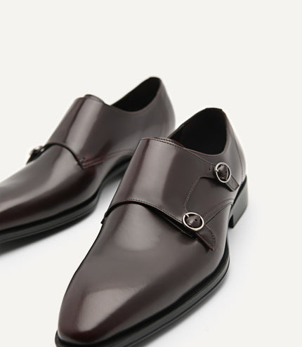 Holly Leather Double Monkstrap Shoes