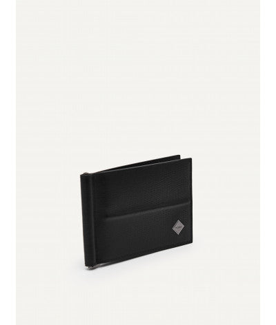 Embossed Leather Bi-Fold Money Clip