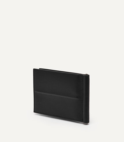 Embossed Leather Bi-Fold Money Clip
