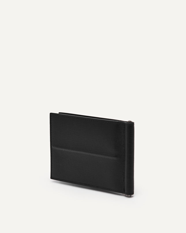 Embossed Leather Bi-Fold Money Clip
