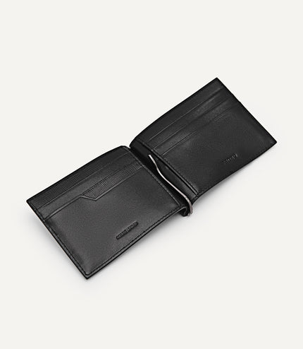 Embossed Leather Bi-Fold Money Clip