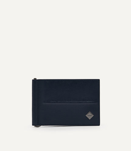 Embossed Leather Bi-Fold Money Clip