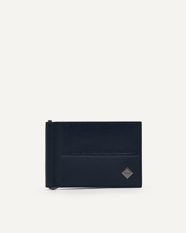 Embossed Leather Bi-Fold Money Clip