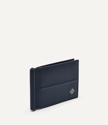 Embossed Leather Bi-Fold Money Clip