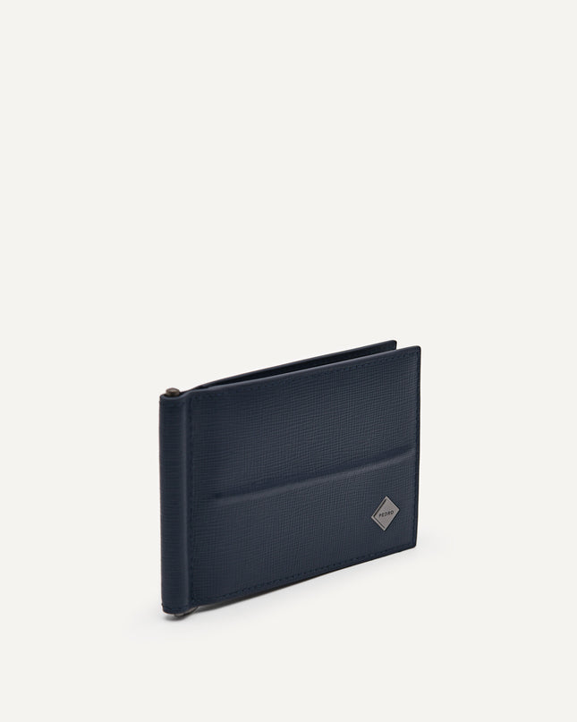 Embossed Leather Bi-Fold Money Clip