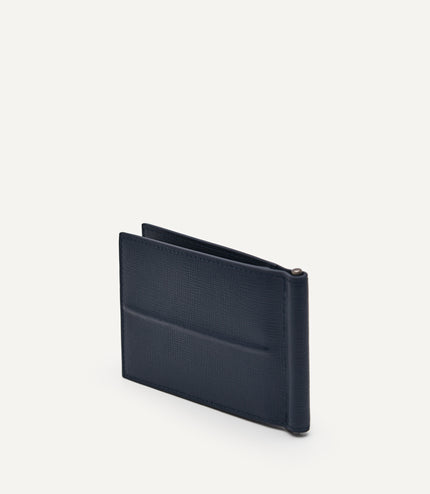 Embossed Leather Bi-Fold Money Clip