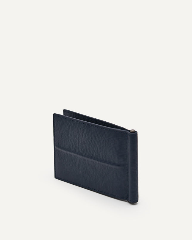 Embossed Leather Bi-Fold Money Clip