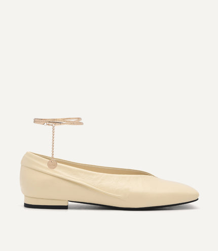 Cube Leather Ballet Flats