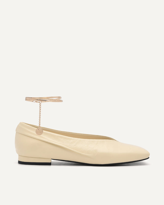 Cube Leather Ballet Flats